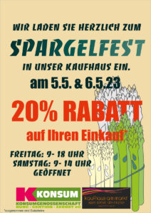 Spargelfest in Zerbst mit 20% Rabatt