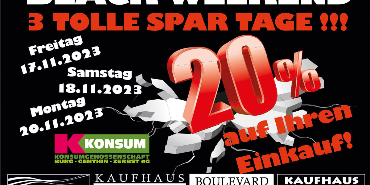 BLACK WEEKEND 2032 3 TOLLE SPAR TAGE!!! BLACK WEEKEND 2032 3 TOLLE SPAR TAGE!!!