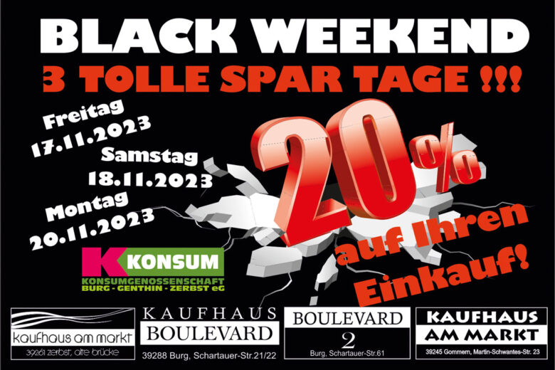 BLACK WEEKEND 2032 3 TOLLE SPAR TAGE!!!