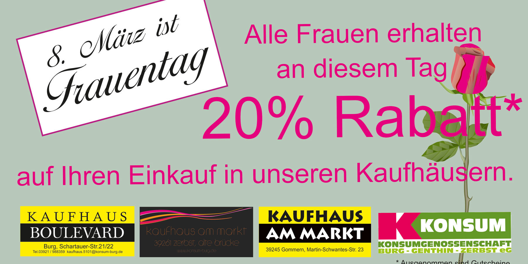 Am 8. März ist Frauentag 20%