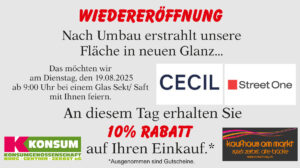Wiedereröffnung nach Umbau das Kaufhaus am Markt in Zerbst